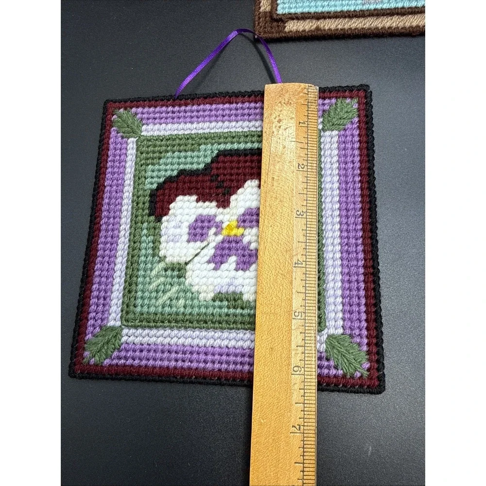 Plastic Canvas Completed Wall Decor Door Hanger Flowers Mushroom ~ 6